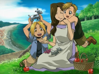  The Elric family from Fullmetal Alchemist. The best ऐनीमे family ever. <3