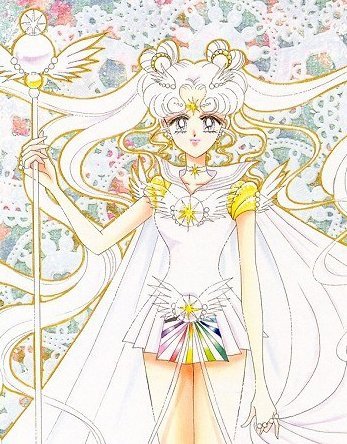  it depends, in জীবন্ত she is not, she is Galaxia's তারকা seed, but in জাপানি কমিকস মাঙ্গা she is future form of sailor moon and in the end she changes into sailor cosmos