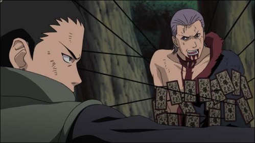 Hidan! he's badly hurt now but just wait 3 seconds XP
go ahead and do it Shika-kun!