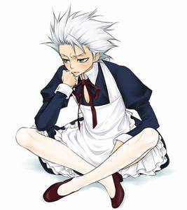  Hehe. I have many. ^u^ And I have almost all of my fictional crushes in maid outfits. Here's Toshiro Hitsugaya~ <3