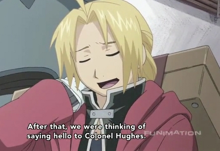 Hmm..My Top Five FMA Characters right now are:
1.Ed 
2.Lust-san
3.Win-Win/Winry
4.Mr.Hughes
5.Trisha