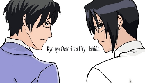  Kyouya from Ouran and Ishida from Bleach. I swear they're the same person!!!