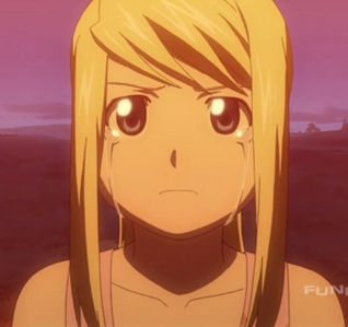  Sad anime character how about this picture Winry-chan from FMA I think it's sad T.T