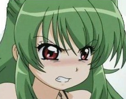  An anime girl with dark green hair hmm..how about her she dark green hair!x)