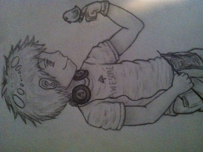  I am 14 and I drew the awesome Prussia. Sorry I had to turn the camera sideways so it would fit better.