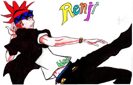 Since everyone else is posting Bleach characters, I will too! Renji from Bleach (drawn by me.)
