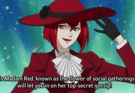 My favorito! kuroshitsuji character right now is Madame Red she's amazing!<3