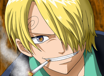  Sanji from one piece he has blonde hair and brown eyes