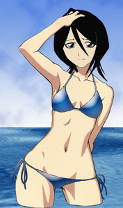  Rukia - Bleach, thought this was a nice pic of her an i couldnt find the one i really wanted with the guys so...