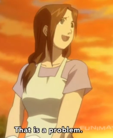 Easily Trisha from FMA she's an amazing and caring mother,she is a really amazing mother.