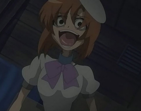 Rena-chan from Higurashi laughing-apparently laughing is serious business for her!:p