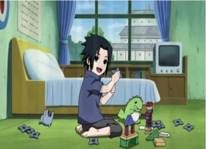 Even the great sasuke uchiha laughed once in his life....