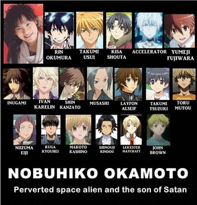  Nobuhiko Okamoto. VOICE ROLES 2006 Welcome to the N.H.K. as Colleague (ep 12); Male student (ep 6) Ghost Hunt as John Brown 2007 Nodame Cantabile as Kanei (ep 5) Terra e as Serge stör Bakugan Battle Brawlers as Tatsuya (ep 5); Kosuke (ep 9) Sola as Yorito Morimiya Shugo Chara! as Musashi 2008 Persona -trinity soul- as Shin Kanzato Kure-nai as Ryūji Kuhōin Nabari no Ō as Gau Meguro Sekirei as Haruka Shigi Toradora! as Kōta Tomiie Shugo Chara! Doki as Musashi Toaru Majutsu no Index as Accelerator 2009 Akikan! as Gorō Amaji Asu no Yoichi! as Yoichi Karasuma Chrome Shelled Regios as Layfon Alseif Slayers Evolution-R as Abel Basquash! as Bal, Samico & Sauce (ep 12) Guin Saga as Oro Hatsukoi Limited as Haruto Terai The Sacred Blacksmith as Luke Ainsworth Yumeiro Patissiere as Makoto Kashino; Kasshi (eps 13, 34-35, 46) 2010 Durarara!! as Ryou Takiguchi Ōkami Kakushi as Issei Tsumuhana Bleach as Narunosuke Maid Sama! as Takumi Usui Senkou no Night Raid as Ichinose Mayoi Neko Overrun! as Takumi Tsuzuki Uragiri wa Boku no Namae o Shitteiru as Katsumi Tōma Densetsu no Yūsha no Densetsu as Lear Rinkal Shukufuku no Campanella as Leicester Maycraft Nurarihyon no Mago as Inugami High School of the Dead as Takuzo (ep 3) Shiki as Toru Mutou Bakuman as Niizuma Eiji Ōkami-san to Shichinin no Nakamatachi as Hansel Otogi (ep 4) Otome Yōkai Zakuro as Mamezō Yumeiro Patissiere SP Professional as Makoto Kashino; Kasshi (eps 55-57) Toaru Majutsu no Index II as Accelerator 2011 Yumekui Merry as Yumeji Fujiwara Freezing as Arthur Crypton Pretty Rhythm: Aurora Dream as Wataru Tiger & Bunny as Ivan Karelin/Origami Cyclone Sekaiichi Hatsukoi as Kisa Shouta Rinshi!! Ekoda-chan as Maa-kun Maria Holic Alive as Rindo Ao no Exorcist as Rin Okumura Kamisama Puppen as Kuga Kyouhei Sacred Seven as Night Terushima Itsuka Tenma no Kuro Usagi as Serge Entolio Beelzebub as Hisaya Miki Bakuman 2 as Niizuma Eiji Baka to Test to Shōkanjū: Ni! as Genji Hiraga Kimi to Boku as Fuyuki Matsuoka Ben-To as Yamahara Last Exile: Fam, the Silver Wing as Johann Guilty Crown as Kenji Kido 2012 Acchi Kocchi as Io Otonashi Code:Breaker as Rei Ōgami Daily Lives of High School Boys as Mitsuo Hagure Yūsha no Estetica as Akatsuki Ōsawa Kimi to Boku 2 as Fuyuki Matsuoka Metal Fight Beyblade Zero-G as Zero Kurogane Sakamichi no Apollon as Seiji . .......................................................................................Yep he is the voice actor of my boyfriend Takumi usui.
