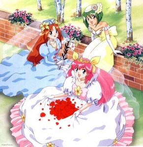 Momoko Hanasaki, Yuri Tanima, and Hinagiku Tamano from Wedding Peach