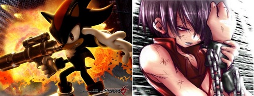  the first animes i've ever watched were Sonic x and shaman king so my first crush from Sonic x is Shadow I mean he's totally awesome and my first crush from Shaman king was Len. I don't really remember how old I was when I saw them, maybe I was about 7 ou 8 years old well enjoy thess sexy and fun pics of them