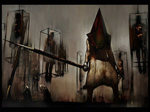  Pyramid Head: *torturing raxus and his friends* can someone help them? Pyramid head is below.