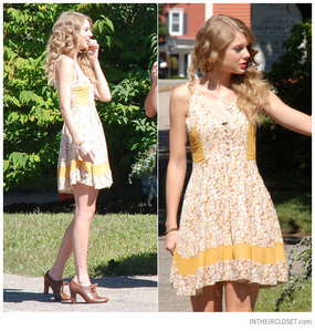Post a pic os Taylor Swift wearing a yellow dress