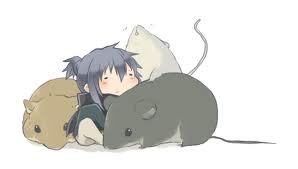 can you post a pic of an anime character you like with an animal(s)?