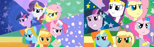  what do u think of my drawing (on the right side) of the mlp in human form