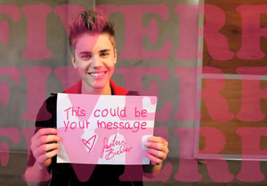 I saw this offer about justin bieber holding your message for you? Is it true?