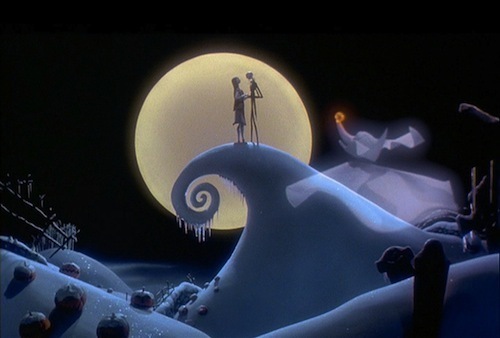  Ending of Nightmare Before Christmas: Jack finally has realized that what he was missing was upendo and comes to see Sally. They sing a short, but sweet song proclaiming they were simply meant to be and that they be together now and forever.