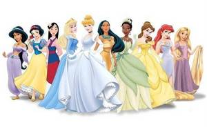  and we have the generic lineup of all of the 디즈니 Princesses
