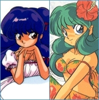  Shampoo (Ranma 1/2) and Lum (Urusei Yatsura) Both characters are drawn and created por Rumiko Takahashi. Shampoo is a Chinese amazonas, amazon while Lum is a alien from another planet. These two are very similar in the looks department and even más alike in persona