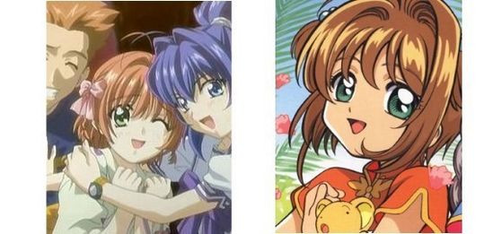  Haruka Suzumiya (Rumbling Hearts) and Sakura Kinomoto (Cardcaptor Sakura) The only difference in appearance for these two are their hair colors. Other than that they look almost identical.
