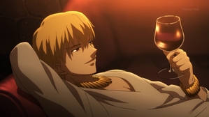  Gil drinking wine