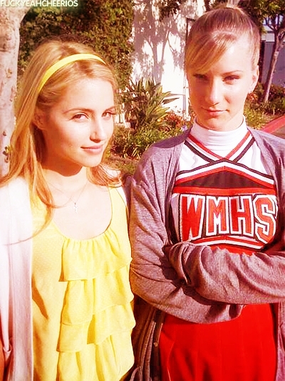  Dianna Agron (Quinn) and Heather Morris (Brittany).