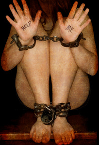 A photograph against human trafficking.  Photo by Royce DeGrie