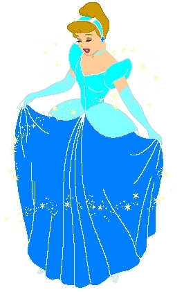 Cinderella wearing a blue teal dress for her meeting tonight