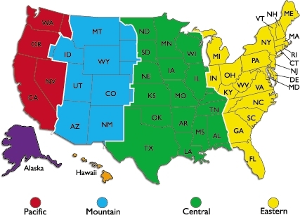  Time Zones USA