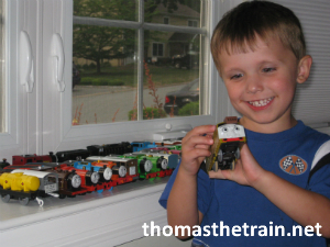 Adam part of his Thomas & Friends collection of engines