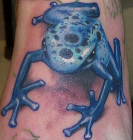 blue frog tattoo (is that ok?)