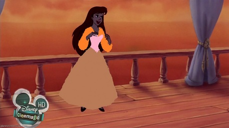  Mine looks like a combined version of Pocahontas dress, Aurora's rose dress (only a little bit lighte