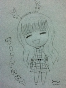  I finally drew one for Tiffany!! Here it is... before colouring...
