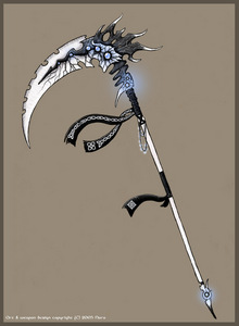 *Takes out a grand scythe-i dont need a toy*hey death u ever  seen a kid that looks kind but deadly