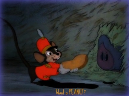 Timothy Mouse with a peanut.