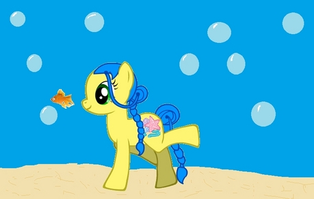 (and this is Sea Shore and her pet goldfish Goldy)