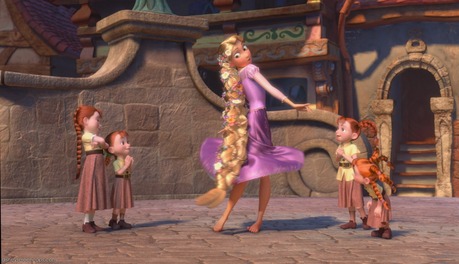 Isn't Rapunzel easy enough!!! :D Here it is.
Now find(or make) any crossover of Belle and Ariel x