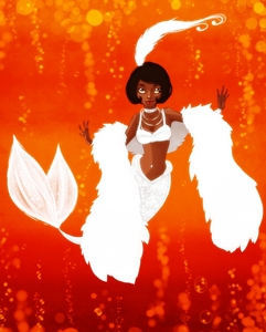  DancingQueen101. Find a pic of Tiana in her white dress holding the voodoo necklace.