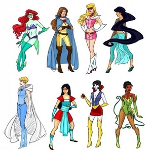 Here you go. Sorry Pocahontas and Rapunzel aren't there

Now find a stained glass picture of your f