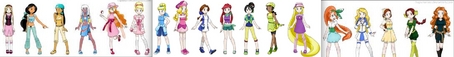 this totally unrelated to everything but theses r the disney princesses as pokemon trainers i just ca