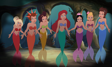 Here's Ariel and her sisters. Now find a picture of your favorite Disney prince.

