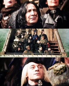 Here ya go!
Snape and Lucius at the Qudditch Game.
Next up: How about Snape and Lily as children?
