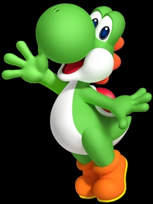  In basketball, Yoshi flutters around in a circle, when she throws the ball, two balls appear and go