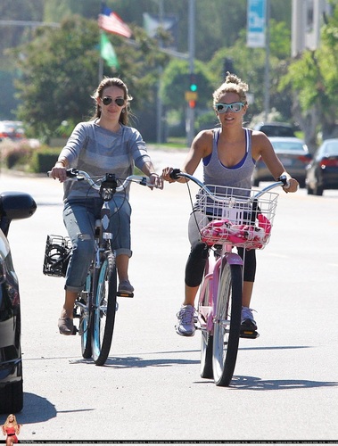  Ashley - Riding a bicycle with Haylie Duff - August 14, 2011