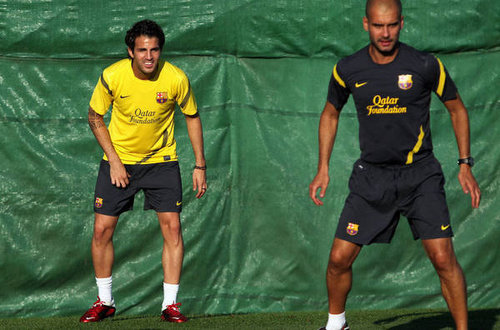  Cesc's first training with Barcelona!