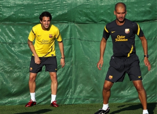  Cesc's first training with Barcelona